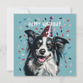 Border Collie Birthday Karte (Vorderseite)