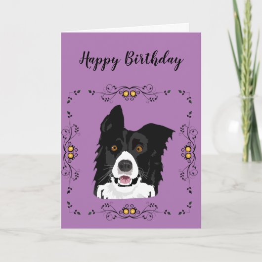 Border Collie Birthday Karte (Vorderseite)