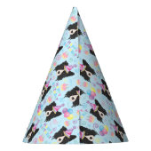 Border Collie Birthday Party Hat Blue Partyhütchen (Rückseite)