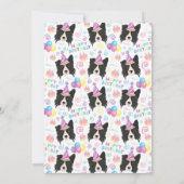 Border Collie Birthday Party Invitation White Einladung (Rückseite)