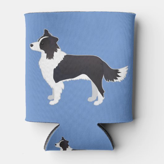 Border Collie Black Dog Breed Side View Silhouette Dosenkühler (Vorderseite)