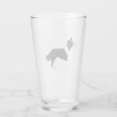 Border Collie Black Dog Breed Side View Silhouette Glas (Rückseite)