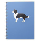 Border Collie Black Dog Breed Side View Silhouette Notizblock (Vorderseite)