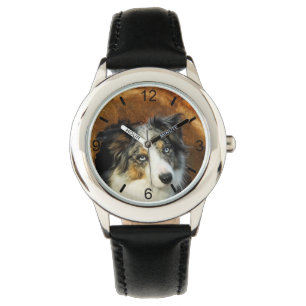Border-Collie blaues Merle Hundekopf-Haustier - Armbanduhr