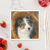 Border Collie Blue Merle Dog Head Foto Pet on - Serviette (Beispiel)