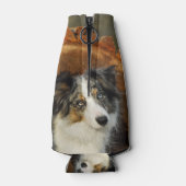 Border Collie Blue Merle Dog Head Fotografie Pet Flaschenkühler (Rückseite)