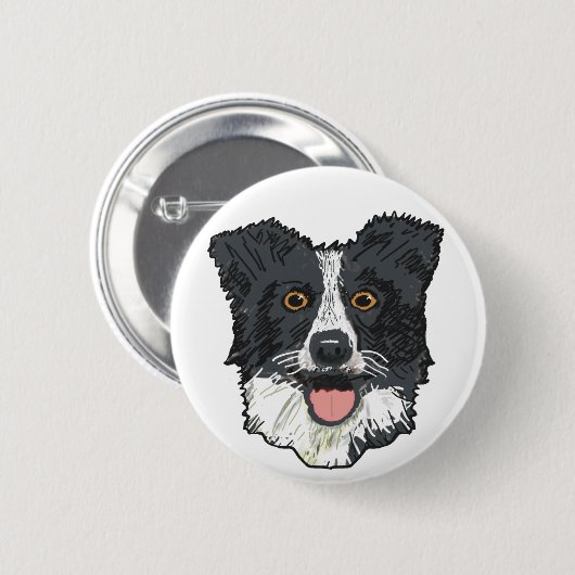 Border Collie Button (Vorne & Hinten)