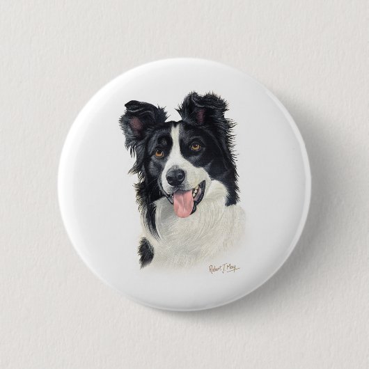 Border-Collie Button (Vorderseite)