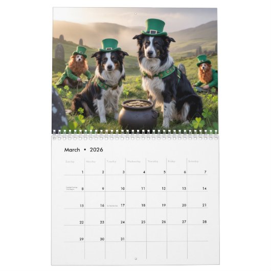Border Collie Calendar Kalender (Mär 2026)