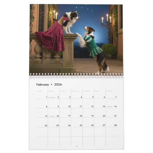 Border Collie Calendar Kalender (Feb 2026)