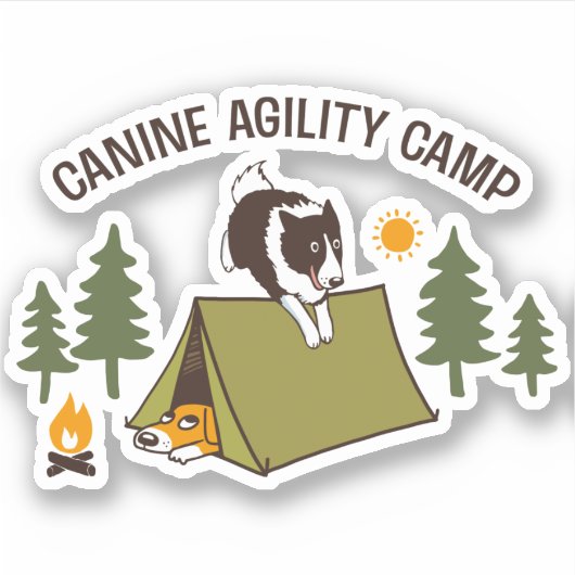 Border Collie Canine Agility Camp Fun Dog Aufkleber (Vorderseite)