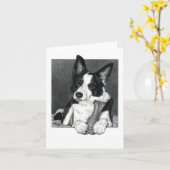 Border Collie Card - "Magpie" Karte (Gelbe Blume)