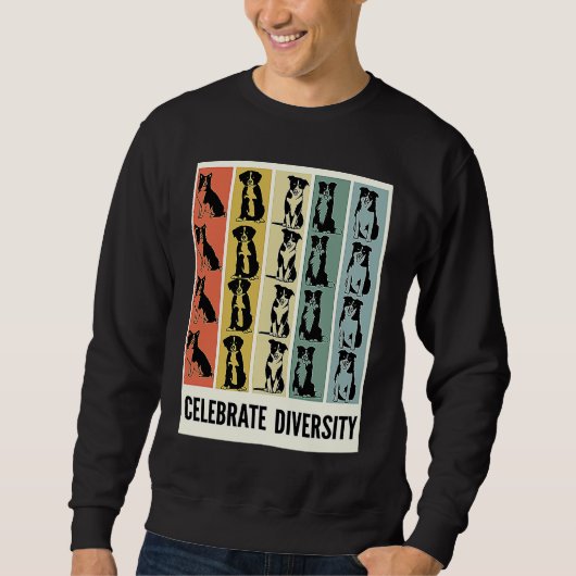 Border Collie Celebrate Diversity Dog Border Colli Sweatshirt (Vorderseite)