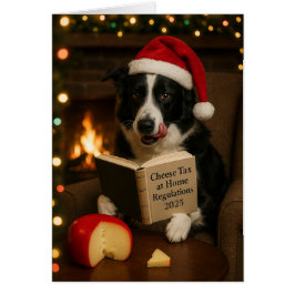 Border collie 'Cheese Tax' Christmas card