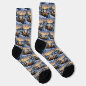 Border Collie Christmas Boat Holiday Socken (Rechts)