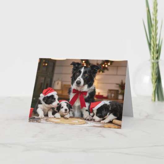 Border Collie Christmas Cookie Card Karte (Vorderseite)