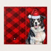 Border Collie Christmas Dog Red Buffalo Kariert (Außenseite Aufgefaltet)