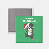 Border Collie Christmas Dog Winter Animals Hunde M Magnet (Vorderseite/Rückseite)