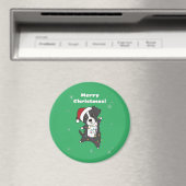 Border Collie Christmas Dog Winter Animals Hunde M Magnet (In Situ (Geschirrspüler))