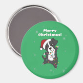 Border Collie Christmas Dog Winter Animals Hunde M Magnet (Vorderseite/Rückseite)