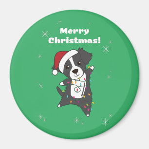 Border Collie Christmas Dog Winter Animals Hunde M Magnet