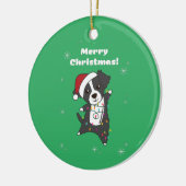 Border Collie Christmas Dog Wintertiere Hunde Ce Keramik Ornament (Links)
