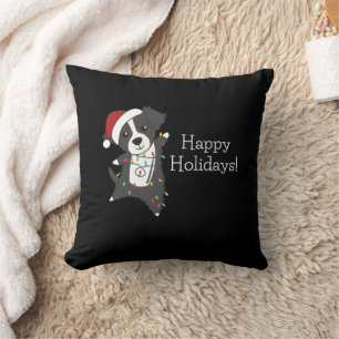 Border Collie Christmas Dog Wintertiere Hunde Kissen