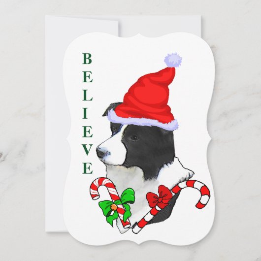 Border Collie Christmas Feiertagskarte (Vorderseite)