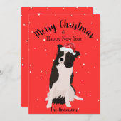 Border Collie Christmas Feiertagskarte (Vorne/Hinten)