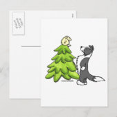 Border Collie Christmas Feiertagspostkarte (Vorne/Hinten)