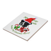 Border Collie Christmas Fliese (Seite)