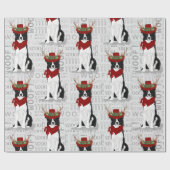 Border Collie Christmas für Hund Lover Geschenkpapier (Flach)