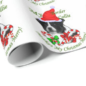 Border Collie Christmas Geschenkpapier (Rolleneckpunkt)