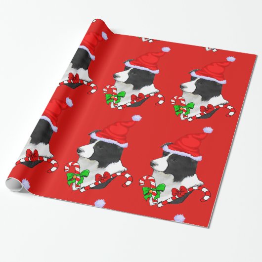 Border Collie Christmas Geschenkpapier (Ungerollt)