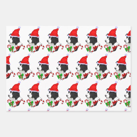 Border Collie Christmas Geschenkpapier Set (Vorderseite 3)