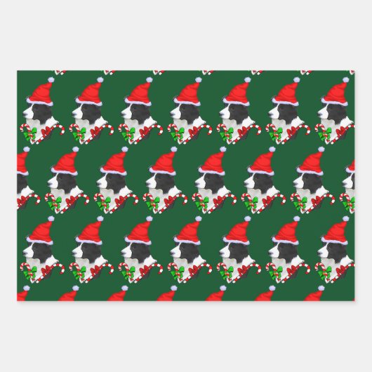 Border Collie Christmas Geschenkpapier Set (Vorderseite)