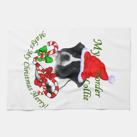 Border Collie Christmas Handtuch (Horizontal)