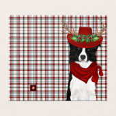 Border Collie Christmas Hund mit Western Kariert (Außenseite Aufgefaltet)