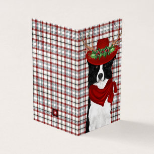 Border Collie Christmas Hund mit Western Kariert