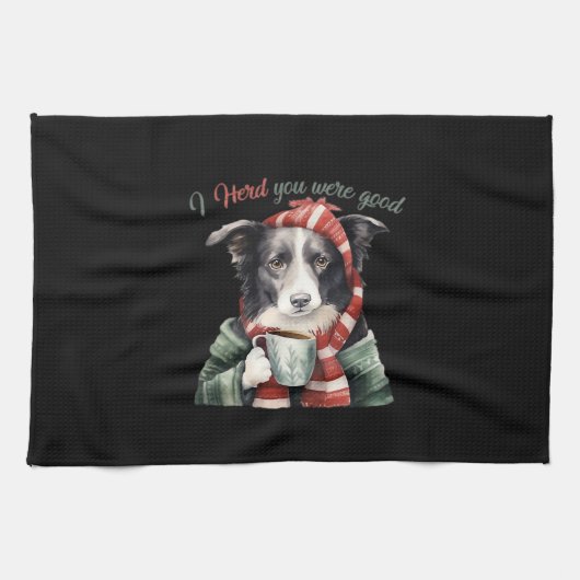 Border collie Christmas Jumper Essential T-Shirt Geschirrtuch (Horizontal)