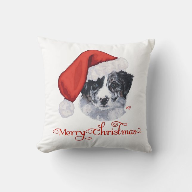 Border Collie Christmas Kissen (Vorderseite)