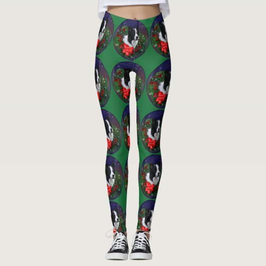 Border Collie Christmas Leggings (Vorderseite)