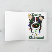 Border Collie Christmas Lights Feiertagskarte (Innenseite)