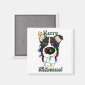 Border Collie Christmas Lights Magnet (Vorderseite/Rückseite)