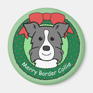 Border Collie Christmas Magnet