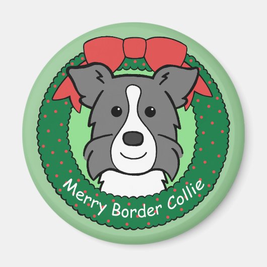 Border Collie Christmas Magnet (Vorne)
