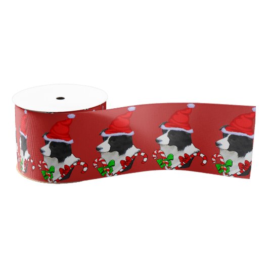 Border Collie Christmas Merry Ripsband (Spule)