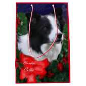 Border Collie Christmas Mittlere Geschenktüte (Vorderseite)