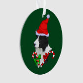 Border Collie Christmas Ornament (Vorderseite)