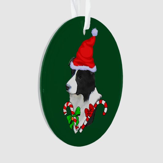 Border Collie Christmas Ornament (Vorderseite)